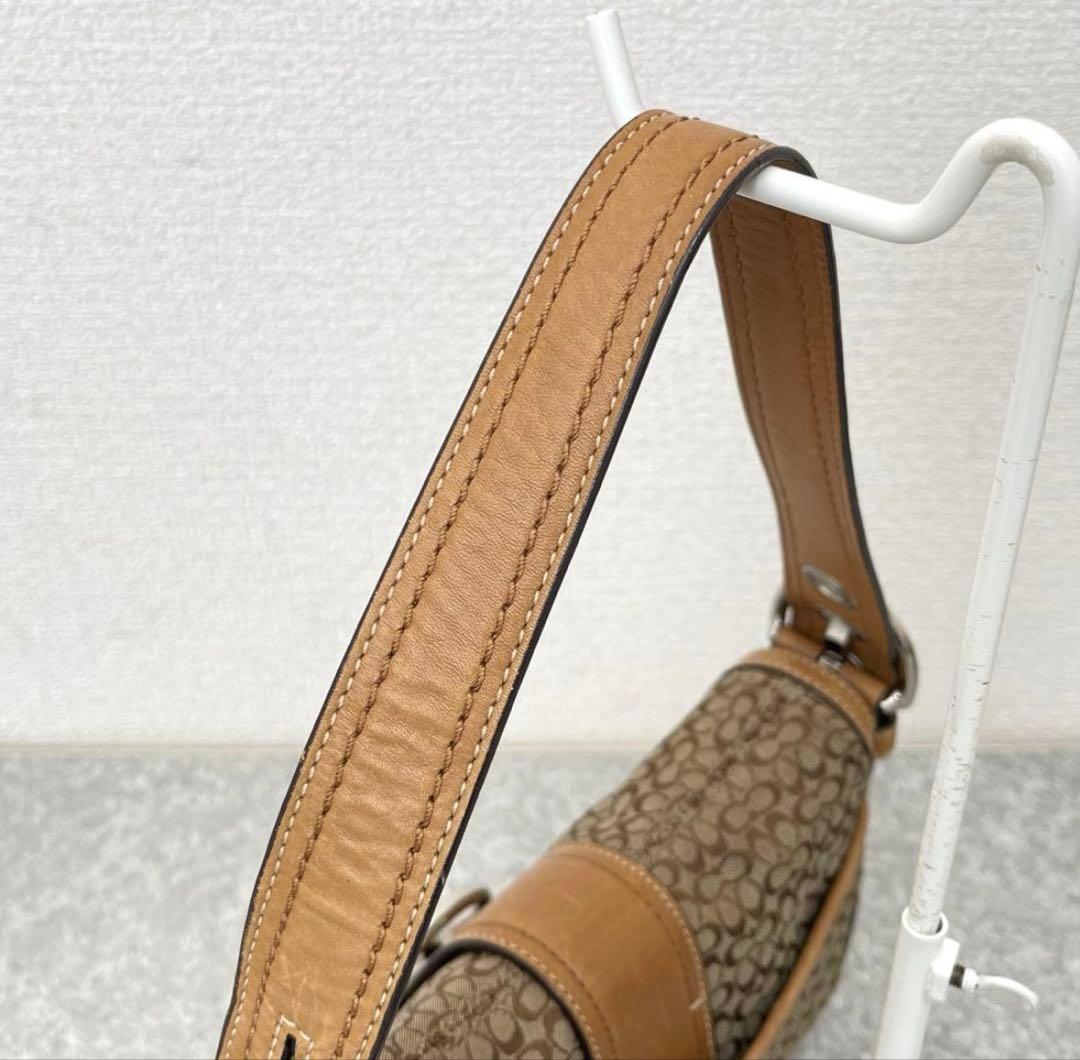 COACH ワンショルダーバッグ ミニシグネチ ヤーソーホーブラウン y2k
