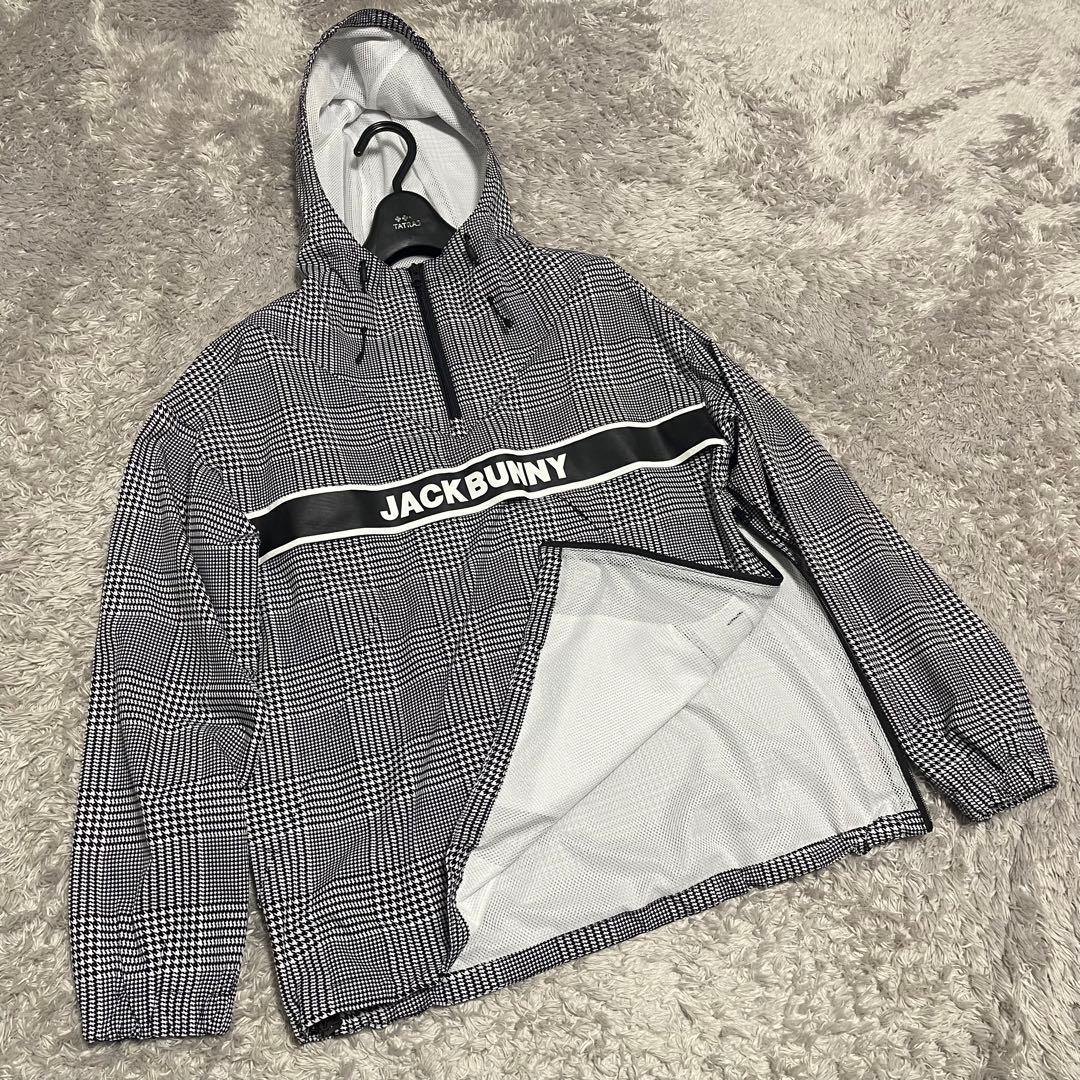 極美品　ジャックバニー　千鳥　グレンチェック　ブルゾン 　黒　白　パーカー　4