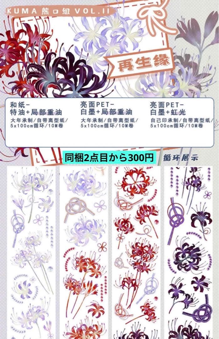 【No. 104】装飾マステ 海外マステ 切り売り