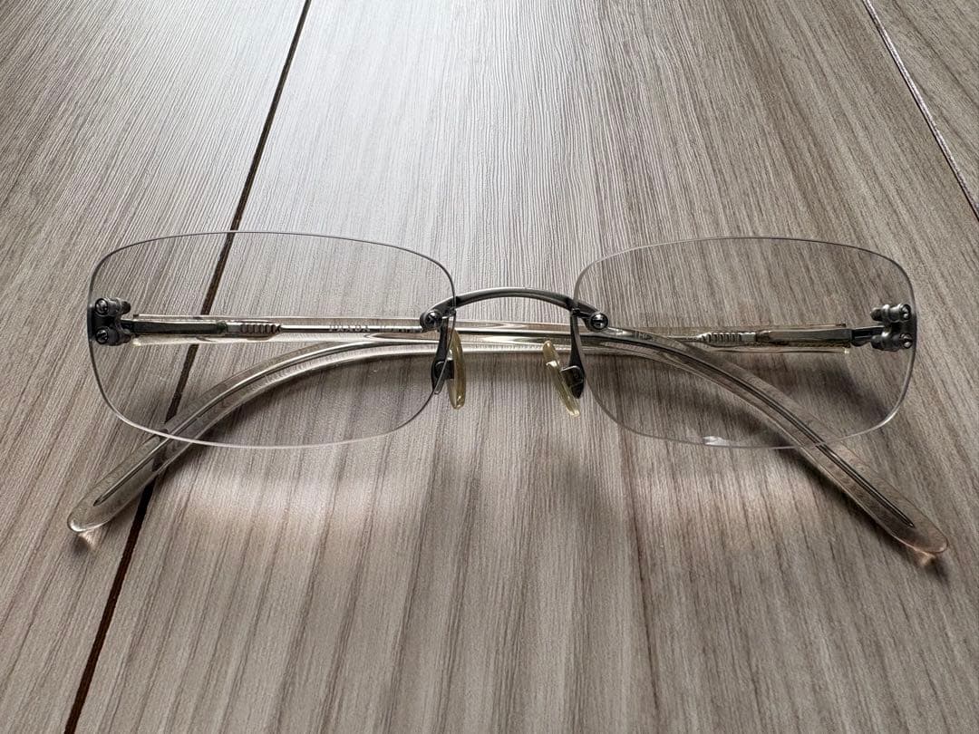 PRADA 53F シルバー スクエアメガネ