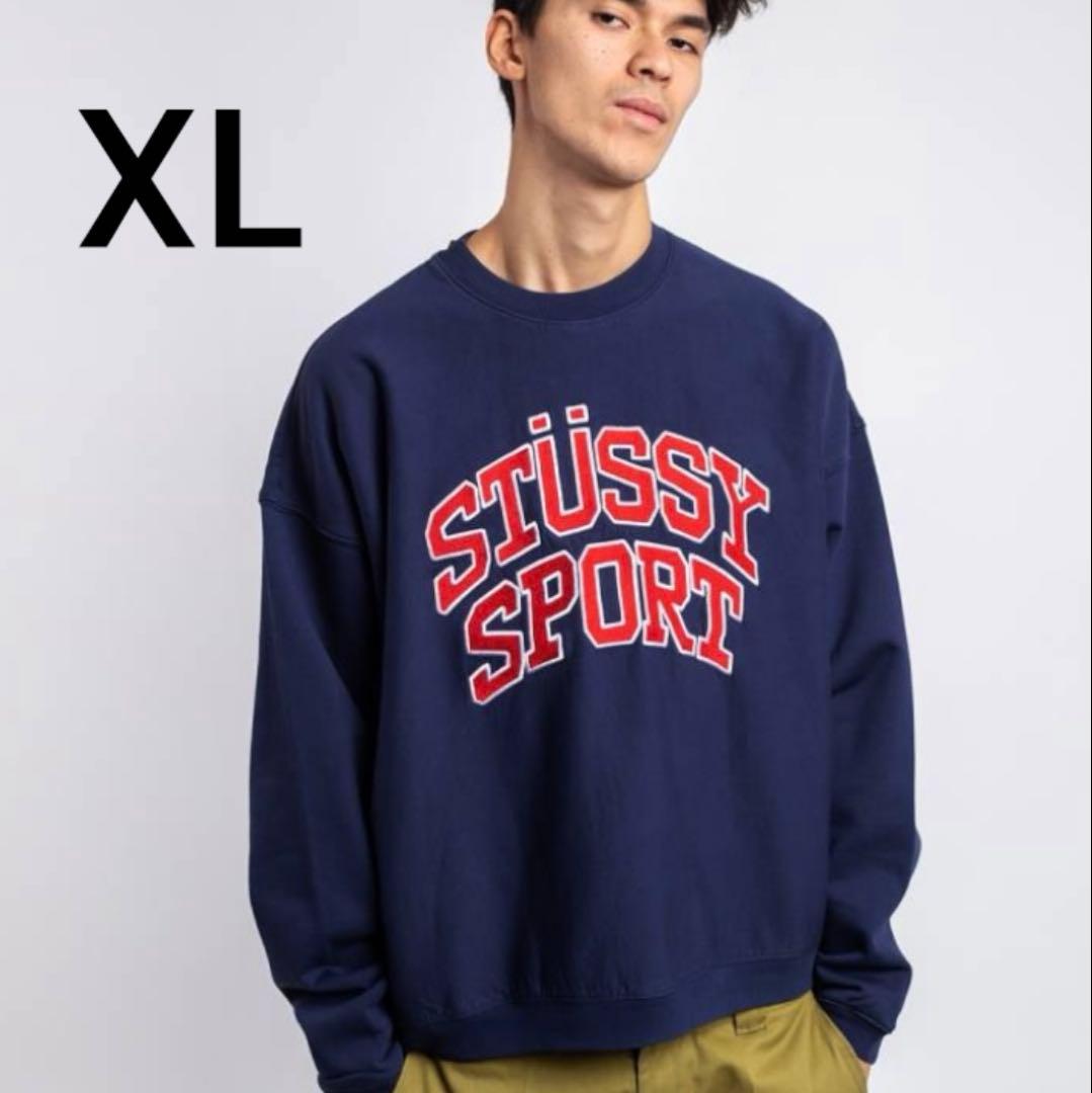 STUSSY SPORT スウェット トレーナー コムドットやまと着用 XL 紺