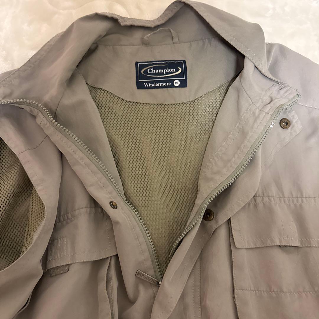 90s?VintageCHAMPION フィッシングベストグレー