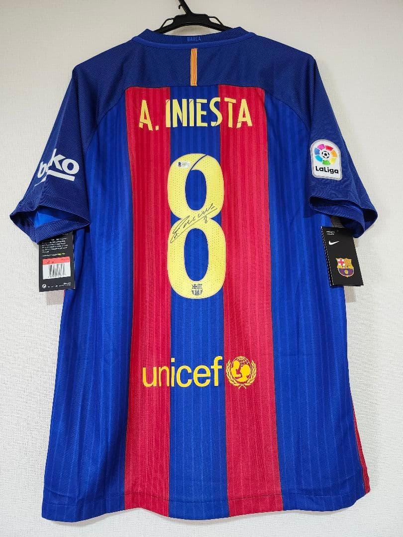 イニエスタ サイン バルセロナ サッカー ユニフォーム 正規品 スペイン代表