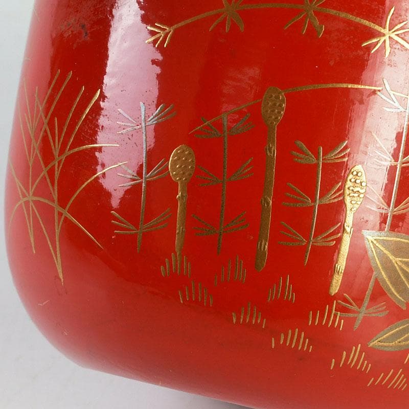 茶道具　佐々木麗峰作　鵬雲斎好写　一閑塗　春草蒔絵　棗　共箱　V　9633