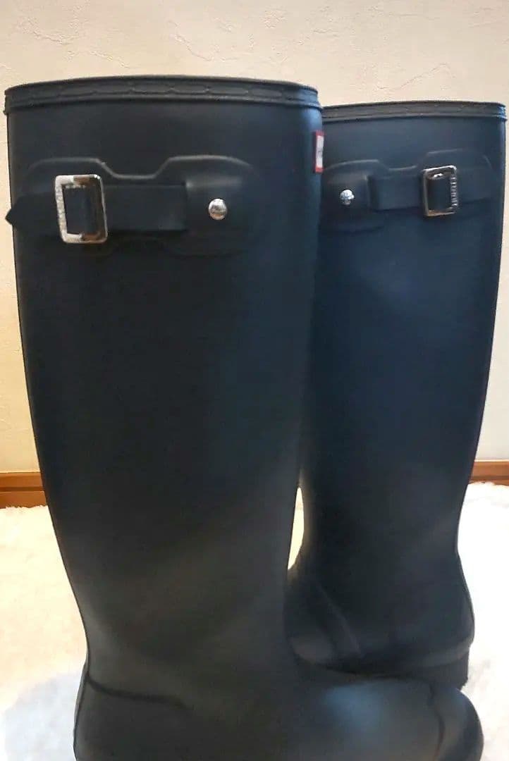 Hunter ハンター レインブーツ ネイビー紺UK6US8 24.5㎝雨靴長靴