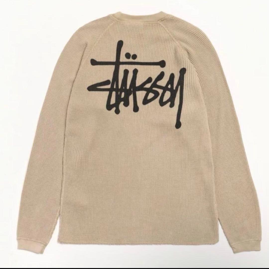 【希少・大人気】STUSSY ステューシー サーマル ワッフル ロンT 背面ロゴ