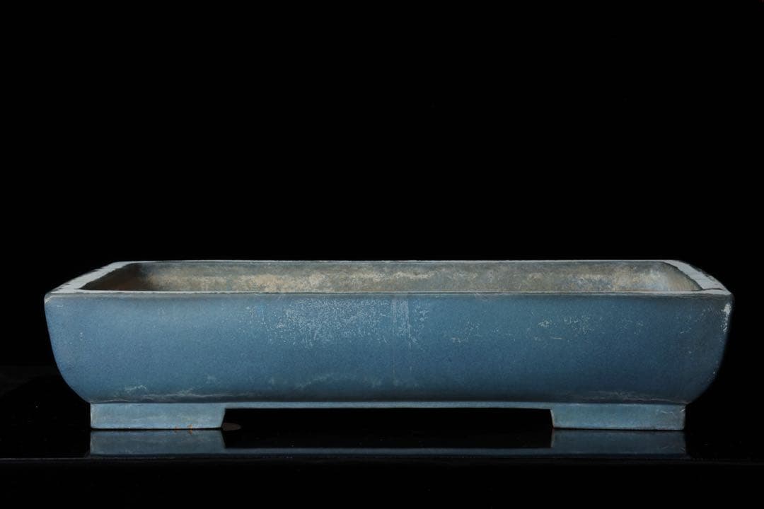 盆栽鉢 幅50cm 高さ9.7cm 青 盆栽用具 盆器 古美術品 骨董品