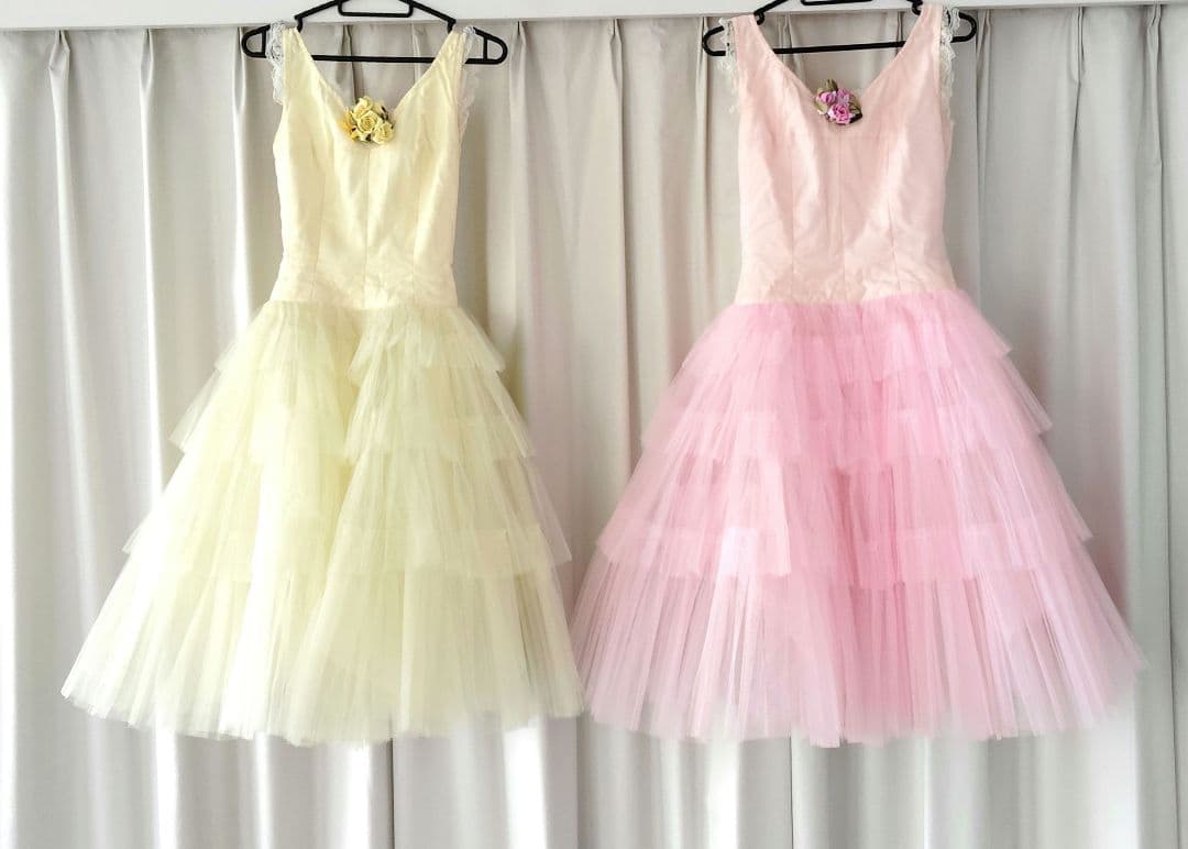 アダルト ロマンチックチュチュ 2着　訳あり　サテンとオーガンジー　 帽子付