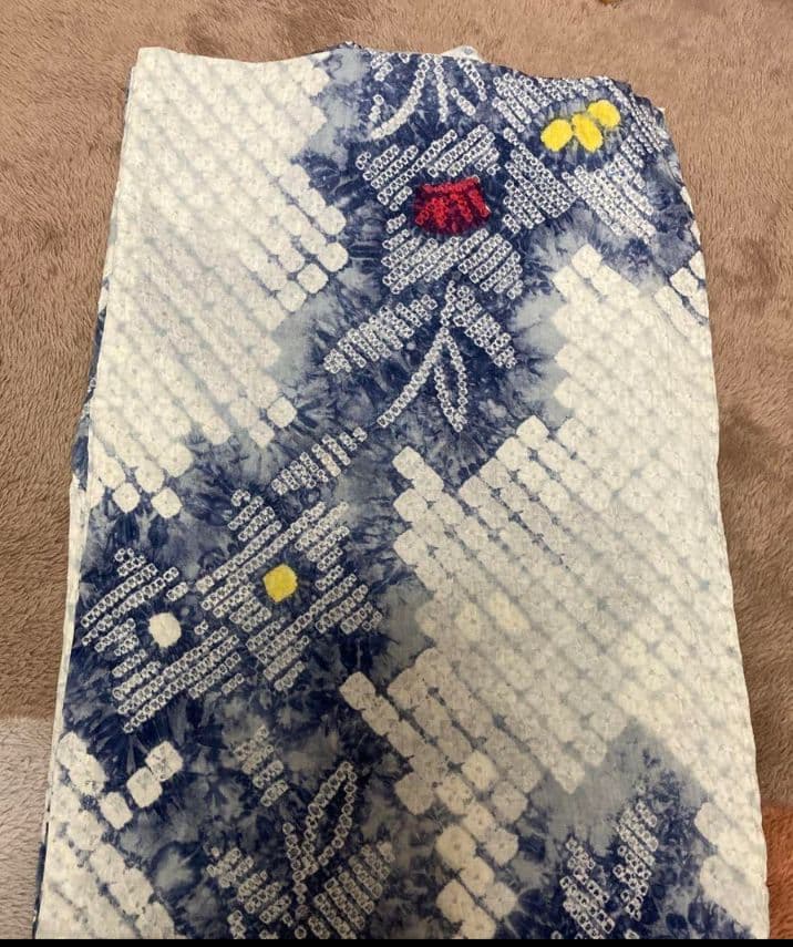 爽やか青と白の有松鳴海絞りの浴衣