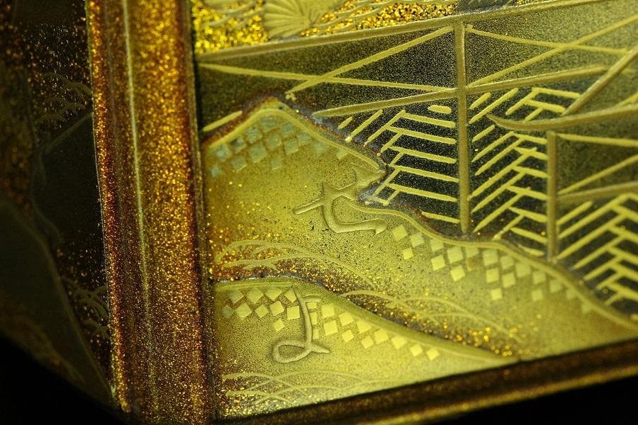 名品 輪島塗 初音蒔絵 香炉 純銀 火屋 美品(Ｋ-YC574)