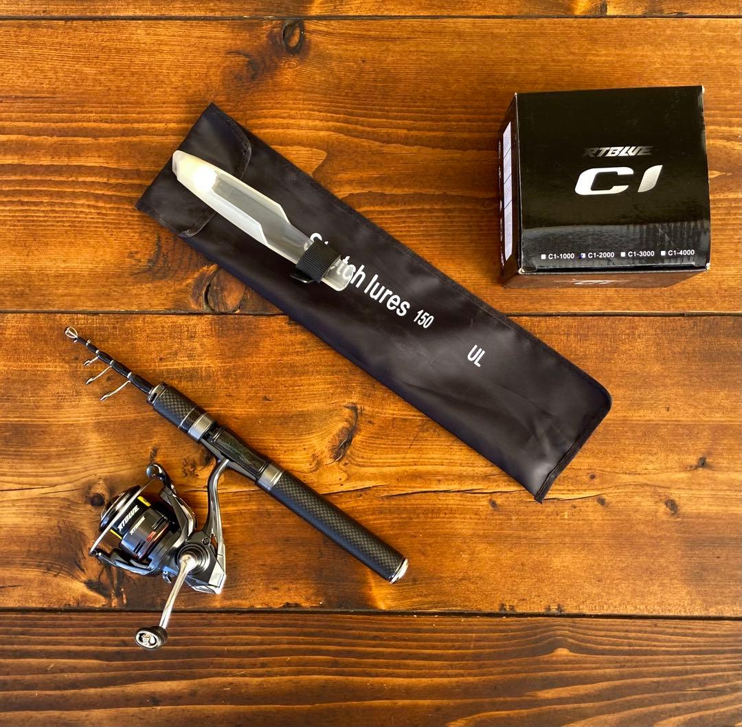 釣り竿セット　テレスコロッド　超軽量　カーボンロッド　トラウトロッド　5ft
