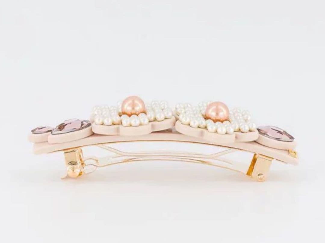 新品未使用　激レア　アレクサンドルドゥパリ 花形　パール　クリスタル　バレッタ