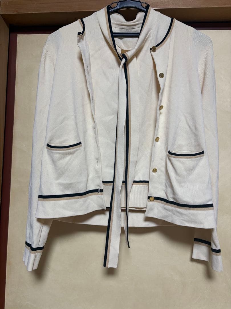 ルルウィルビー トリコカラーカーディガン&ボウプルオーバー　アルアバイル