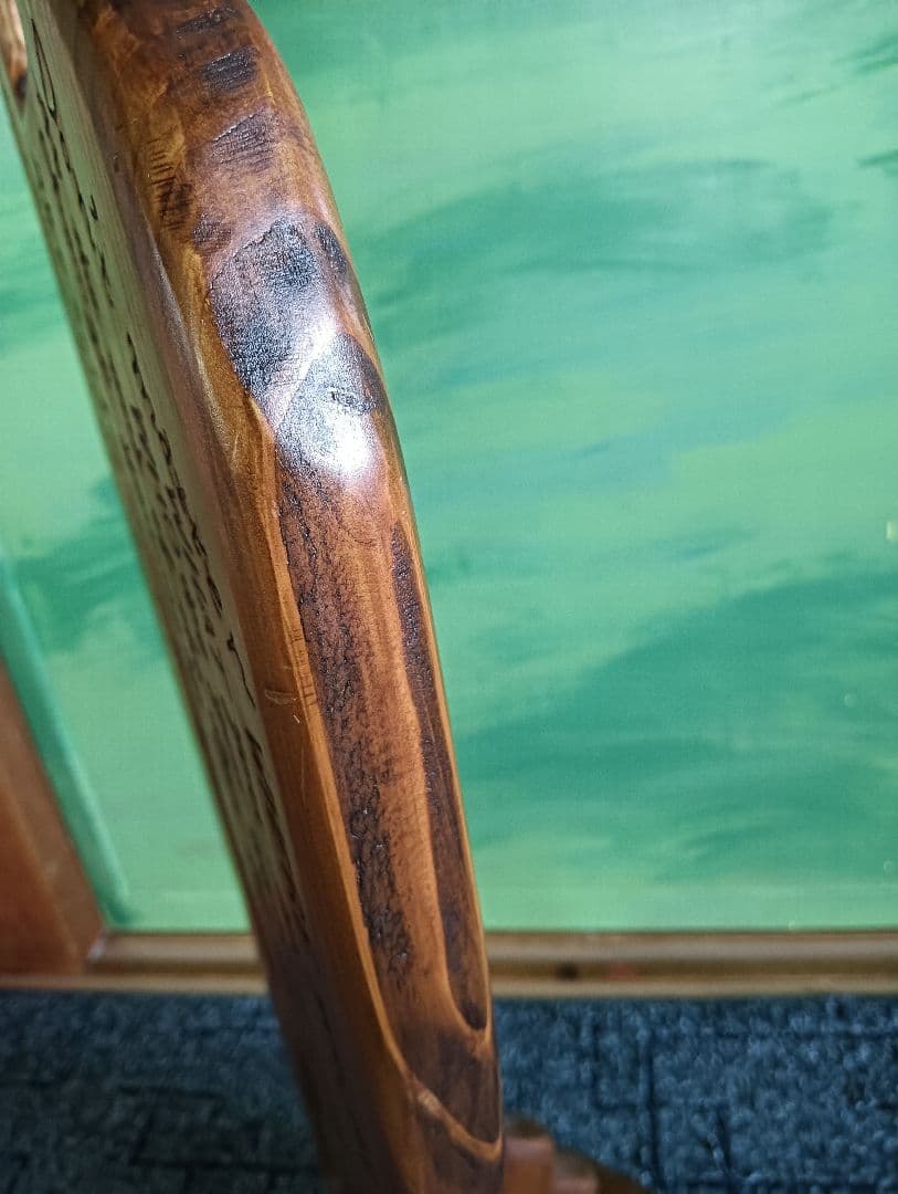 特大　猫型　木製アート彫刻　玄関先など幸せ招く猫