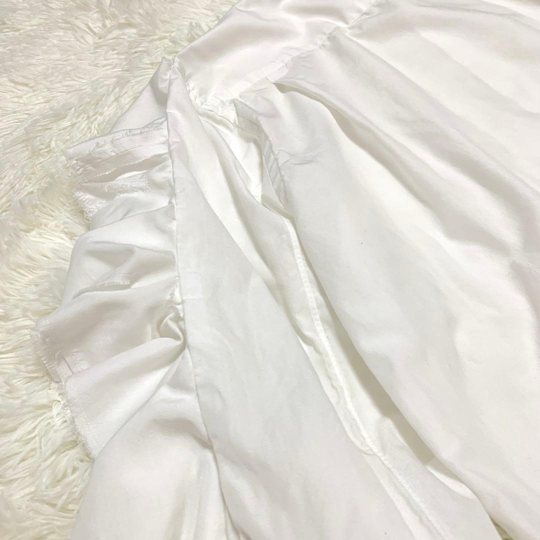 【オルランド期・未使用級】コムデギャルソンオムプリュス ホワイトフリルシャツ S