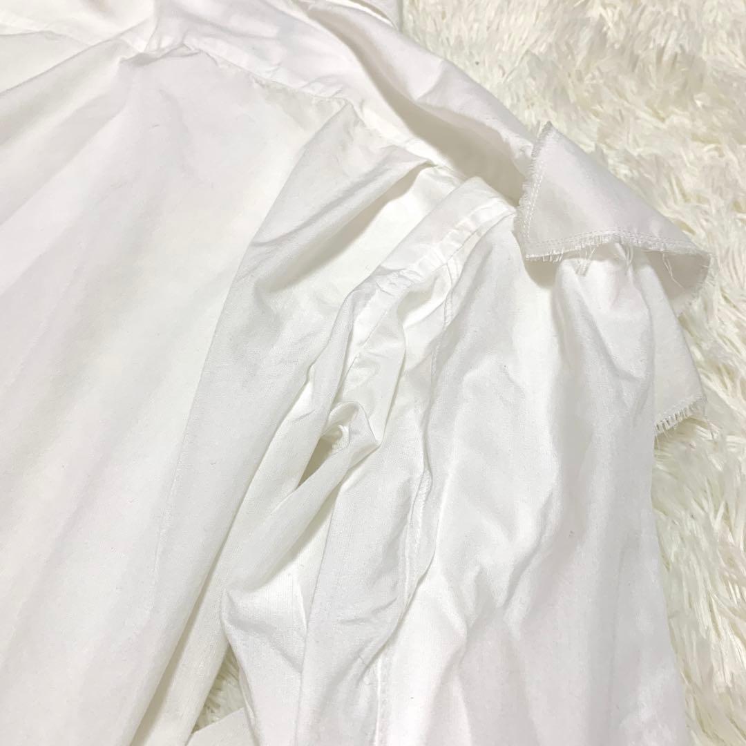 【オルランド期・未使用級】コムデギャルソンオムプリュス ホワイトフリルシャツ S