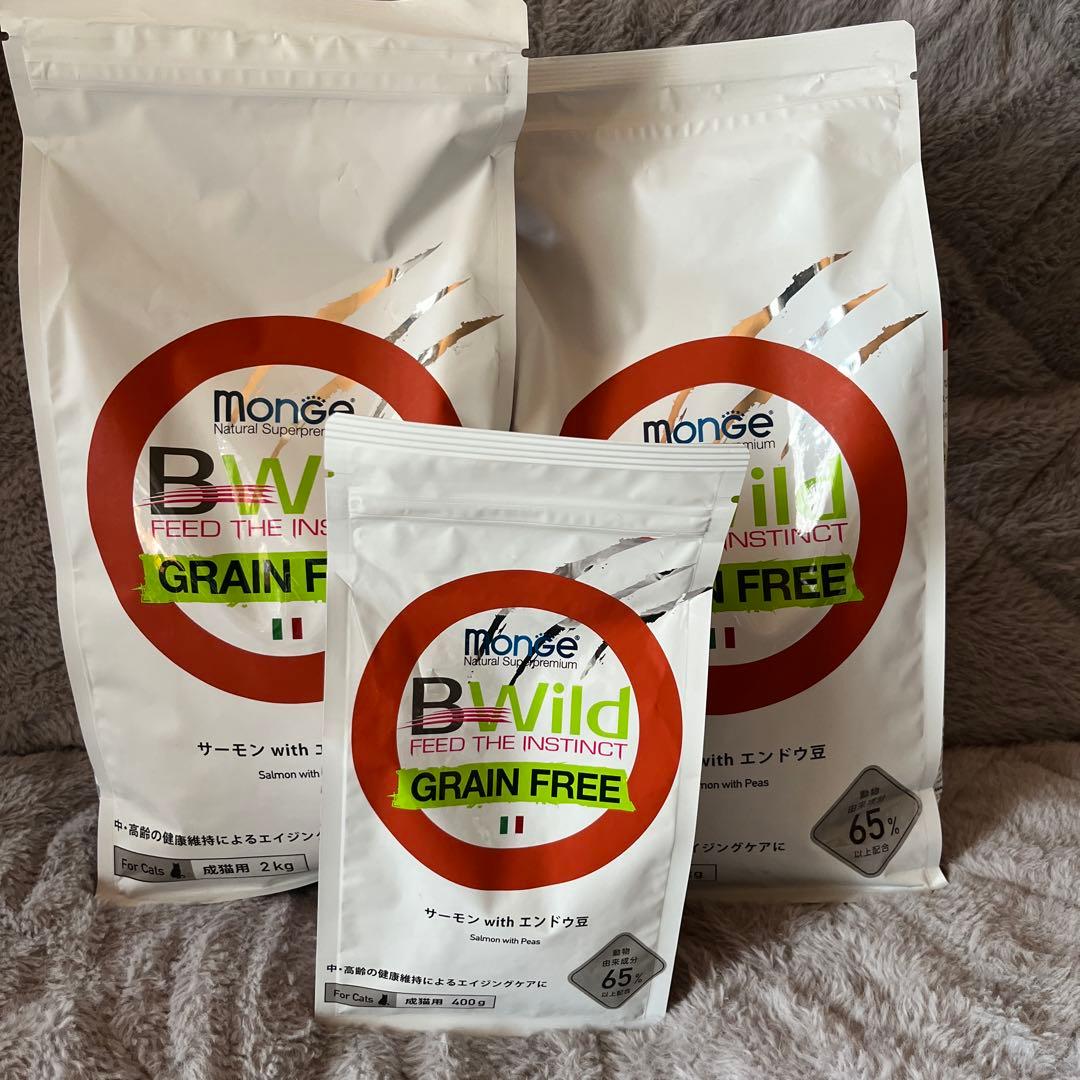 Monge B-Wild サーモン with エンドウ豆 400g、2kgx2