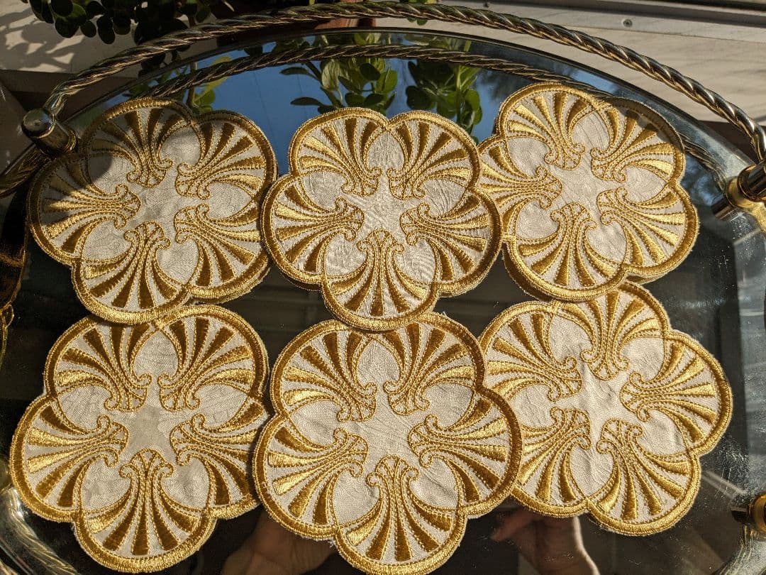 イタリア製センターマット1枚&コースター5枚セットイエズルム