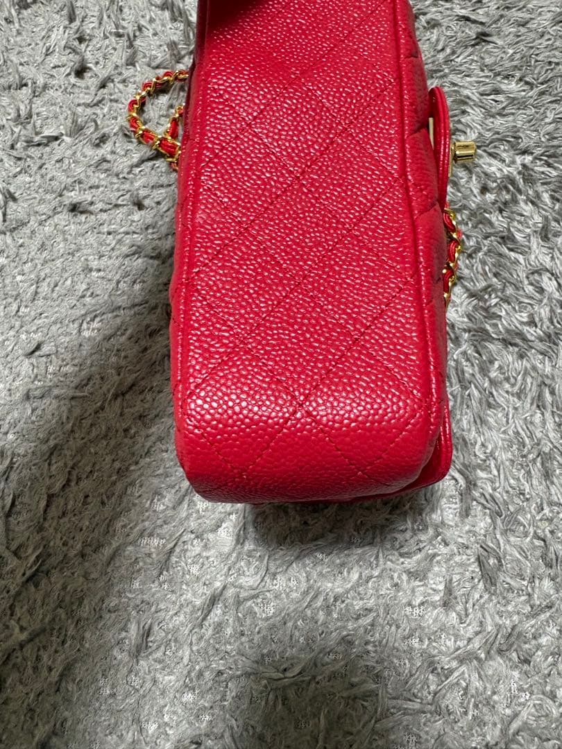 ⑧シャネル　レッド　チェーンバッグ　ノベルティ