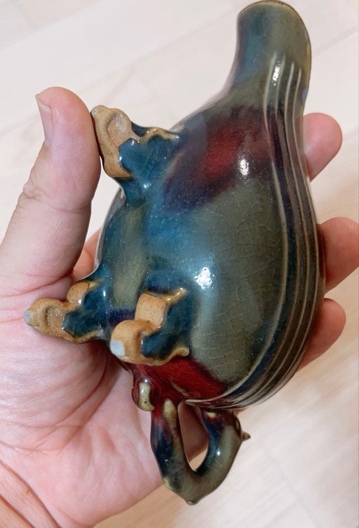 老窯磁器・宋鈞窯龍柄流杯 中国磁器 陶芸 磁器　骨董品