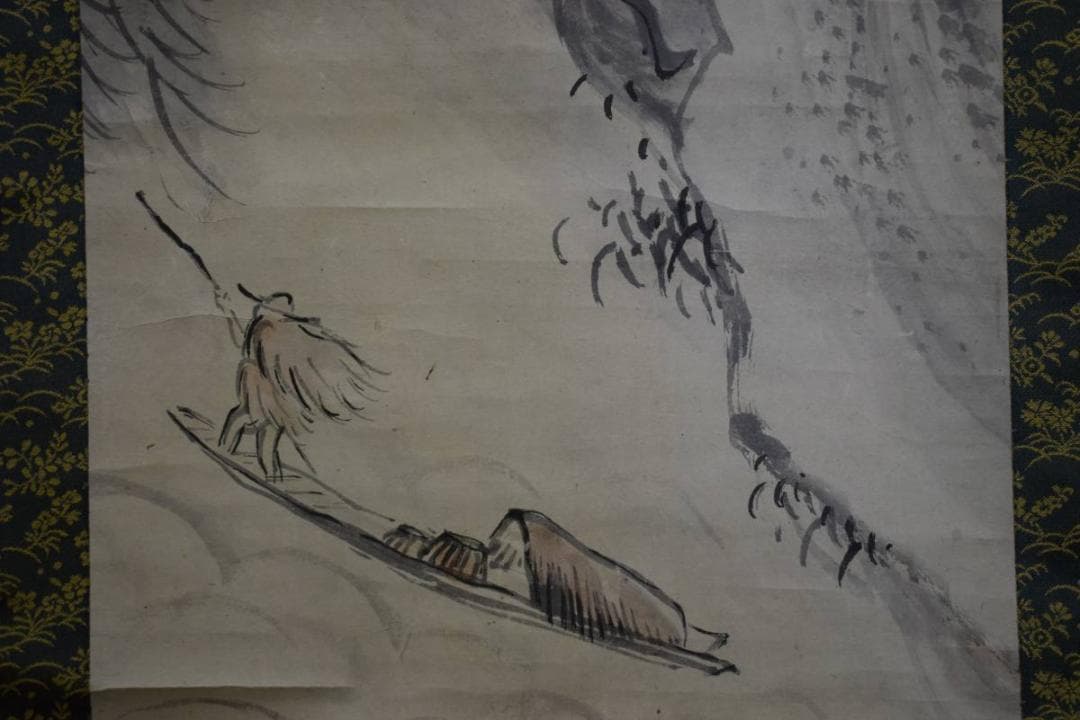 模写/頼山陽/山水画賛/布袋屋掛軸HE-384