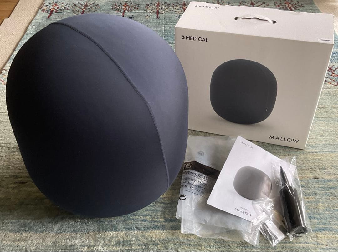 ＆MEDICAL　MALLOW オーバルバランスボール　ネイビー