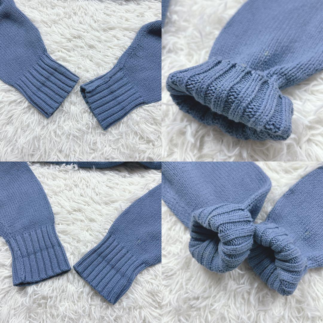 90s ポロバイラルフローレン　日本製　コットンセーター　ラピスブルー　M