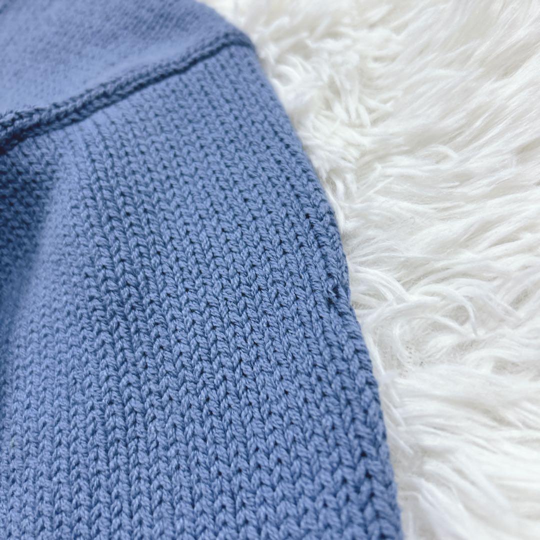 90s ポロバイラルフローレン　日本製　コットンセーター　ラピスブルー　M