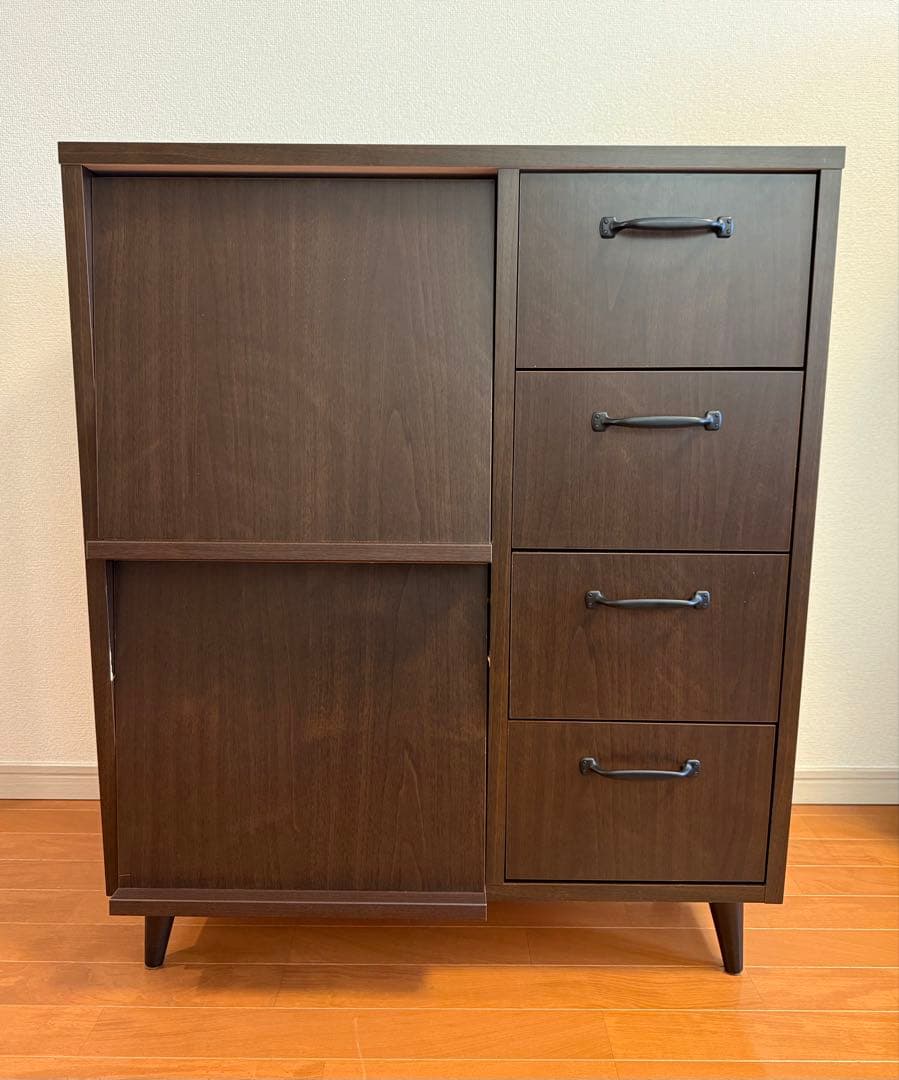 【6/2まで】B-company 引き出し付ブックシェルフ 2枚扉＋4段引き出し