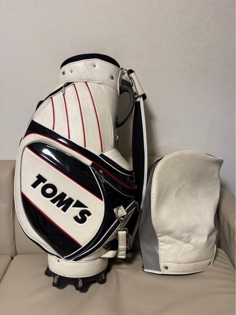 【送料込み】希少ゴルフバッグ　トムス　3点式ショルダー　高級キャディバッグ