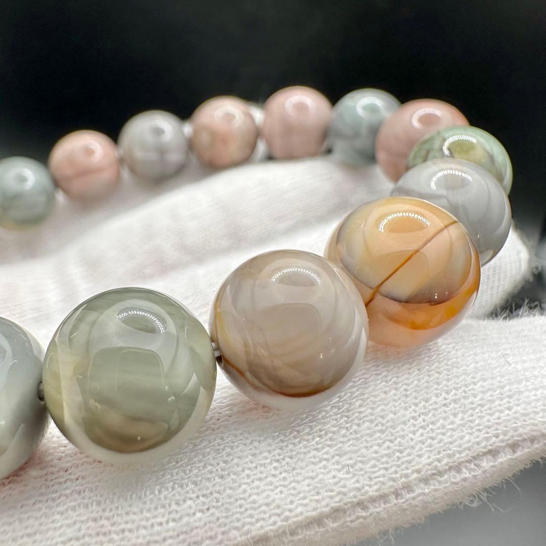 可愛いマカロンカラー！　パステルカラー　アラシャンメノウ　ブレスレット