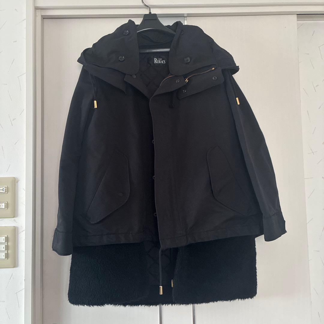 THE RERACS☆ライナー付きモッズコート☆ファーベスト☆ブラック☆3WAY