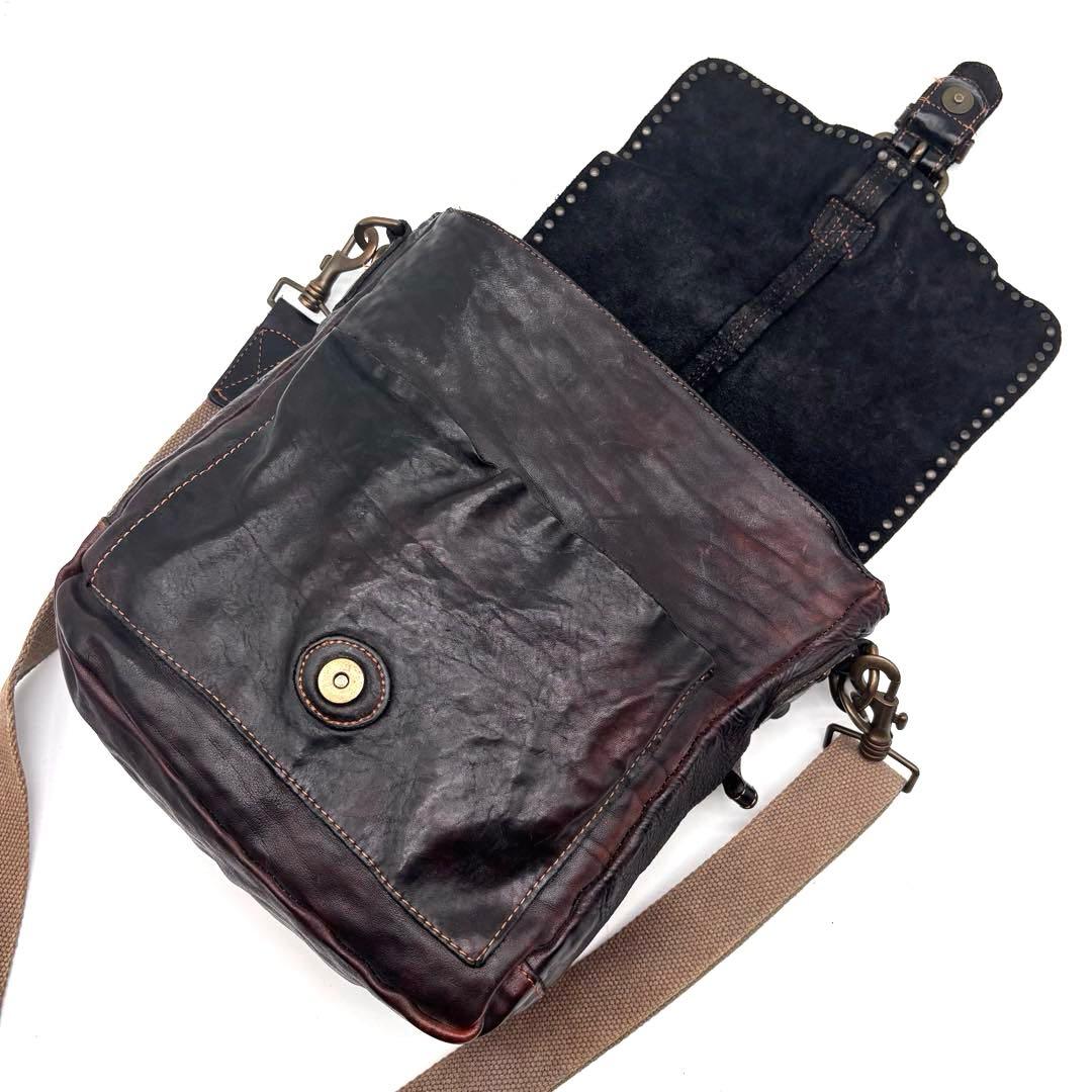 ✨激レア✨ カンポマッジ　ショルダーバッグ　スタッズ　2way　ビンテージ　焦茶