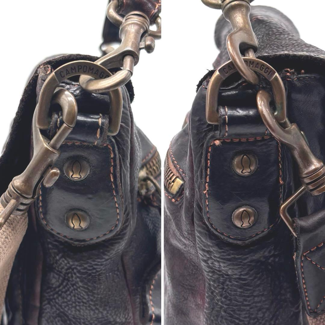 ✨激レア✨ カンポマッジ　ショルダーバッグ　スタッズ　2way　ビンテージ　焦茶