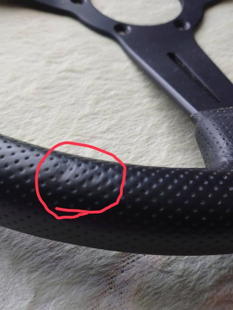 NARDIスポーツ36 Φブラック パンチングレザーレッドステッチ