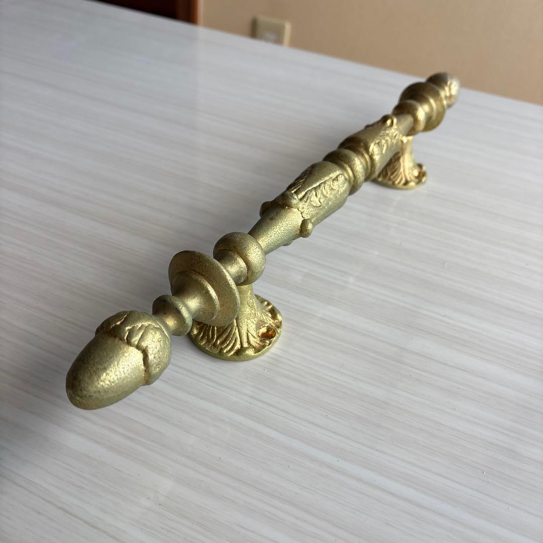 WA0261-03GO ドアハンドル 木ネジ止 ゴールド 400