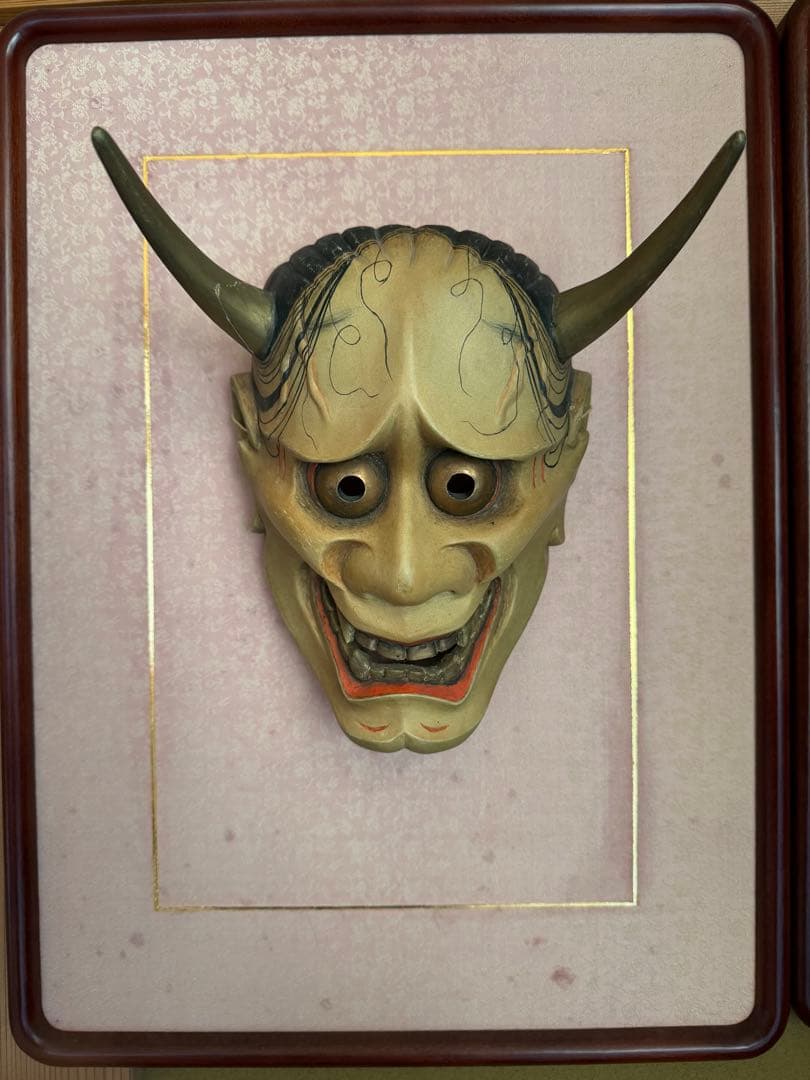 P*3様 能面　般若 木彫り