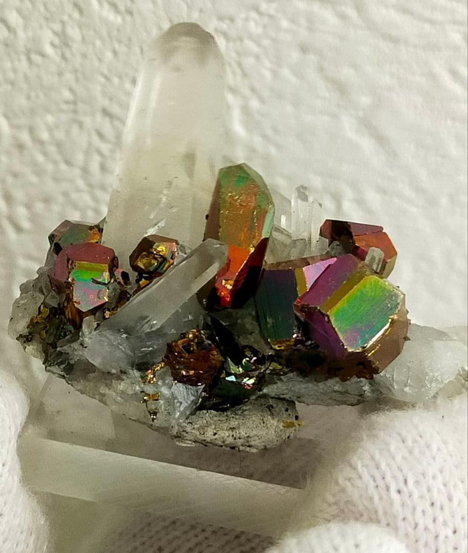 t*n様 【コレクター向】レインボーパイライト　水晶クラスター　パイライトインク