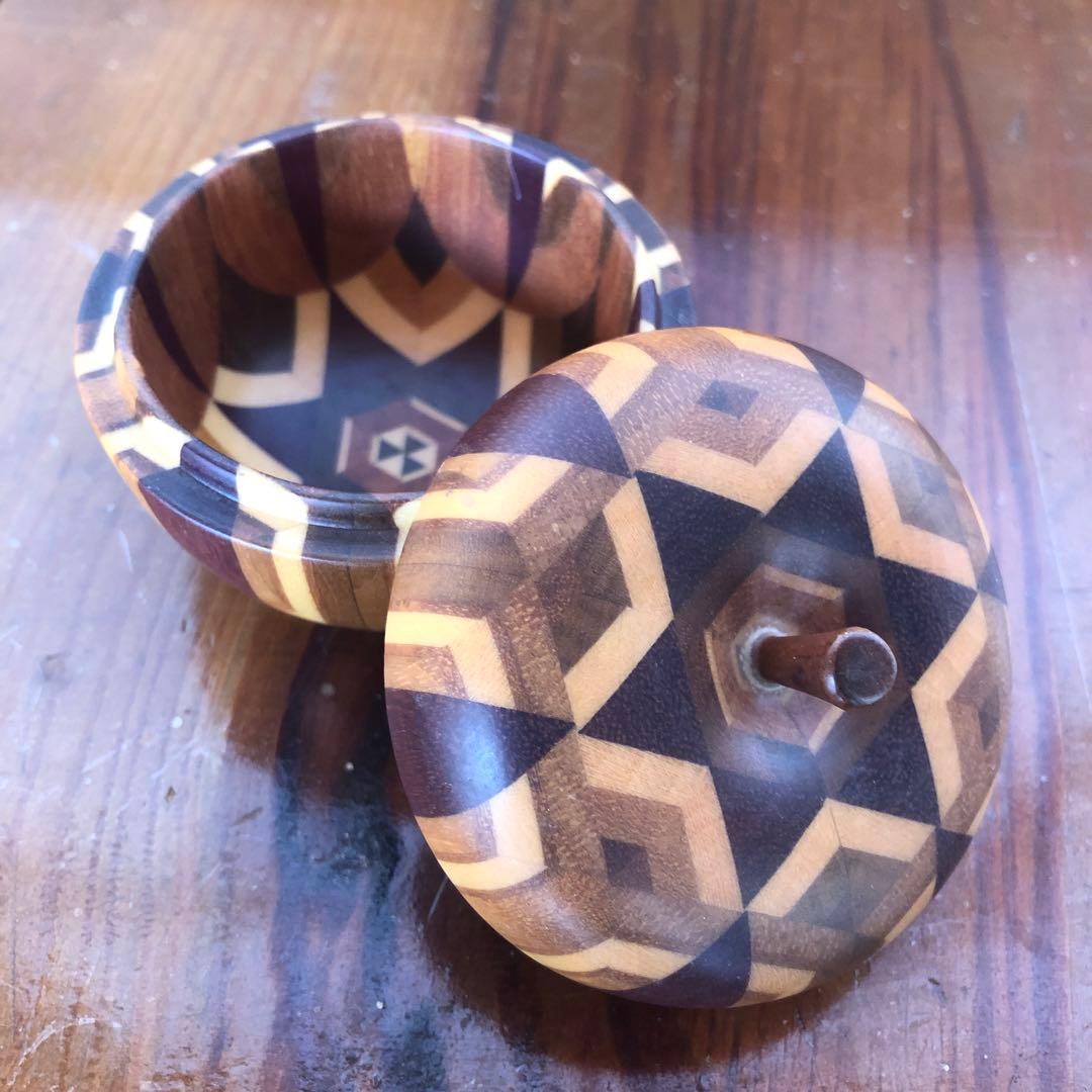 寄木細工 箱根細工 かなざし りんご 林檎 小物入れ ボンボニエール 無垢