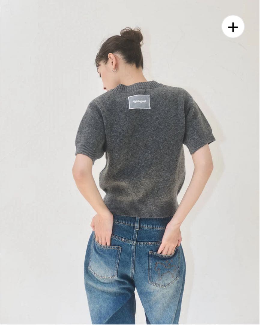 本日限定価格　新品muguet pony half knit tops GRAY