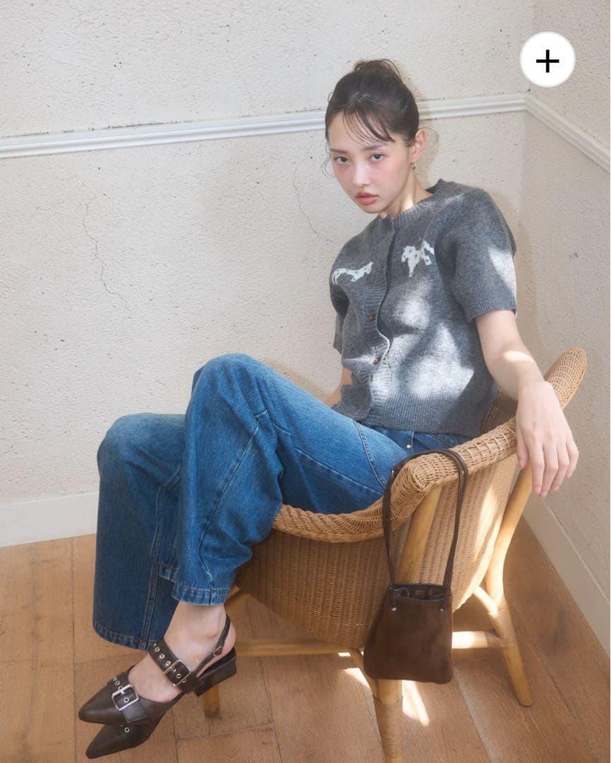 本日限定価格　新品muguet pony half knit tops GRAY