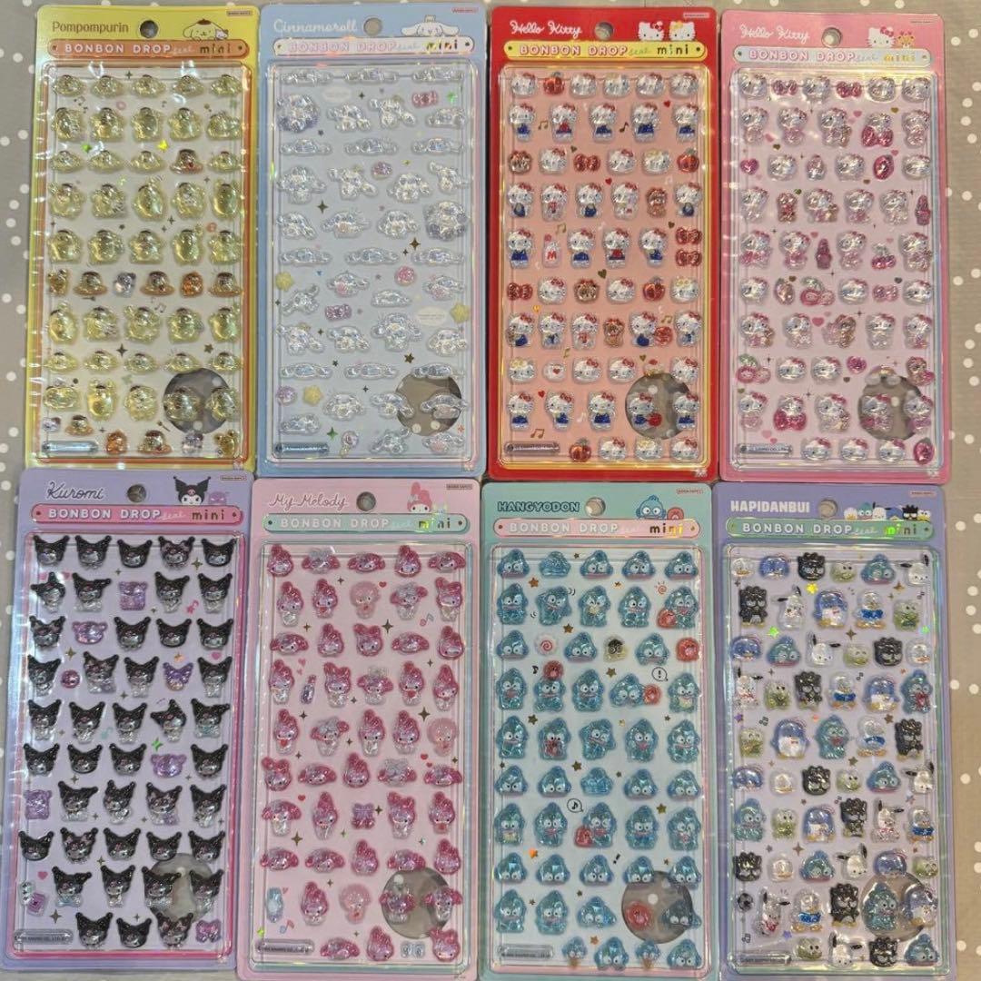 サンリオ　ボンボンドロップシール　ミニ　コンプリート