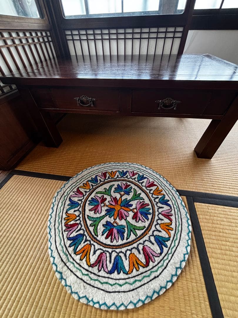 Bフライデーセール　 ナムダ円形ラグ　57センチ　サマー