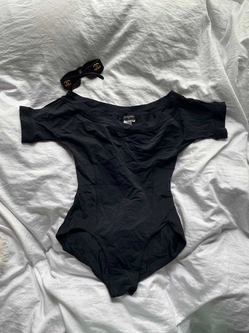 【CHANEL】SwimSuit 水着 42 BLACK