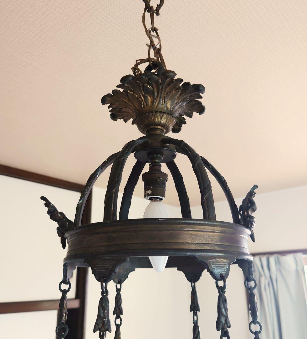 SAYO様用アンティーク 真鍮製 ？ シャンデリア ライト 照明 ランプシェード