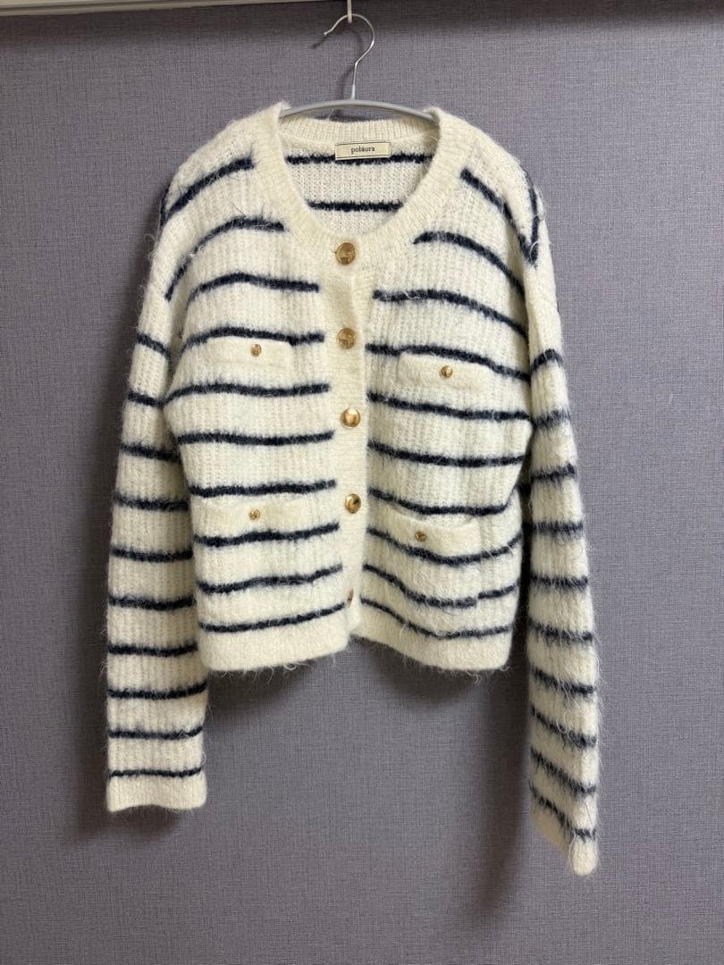 poláura シャギーニットカーディガン