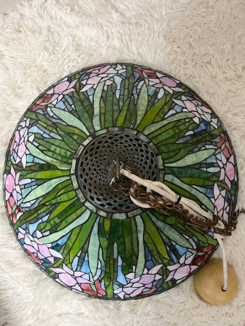 巨大な20インチ　水仙　ティファニー　吊り下げペンダントライト 3灯