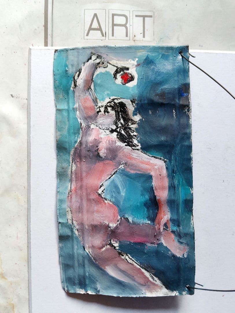 抽象的な女性の裸体 油彩画