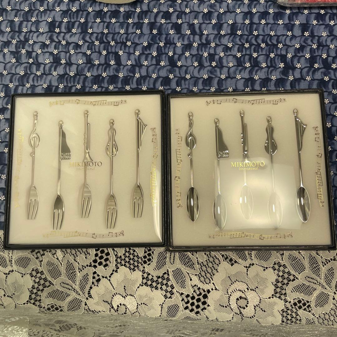 ✤ MIKIMOTO ミキモト ✤ パール付き フォーク　スプーン ５本 セット