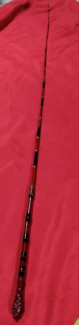 竹朱塗り和竿・タナゴ竿・小物竿6本継全長1m4㎝希少